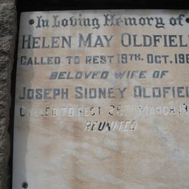 OLDFIELD Joseph Sidney -1985 &amp; Helen May -1969