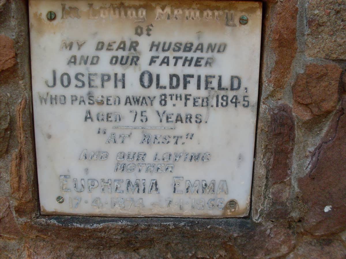 OLDFIELD Joseph -1945 &amp; Euphemia Emma 1874-1956