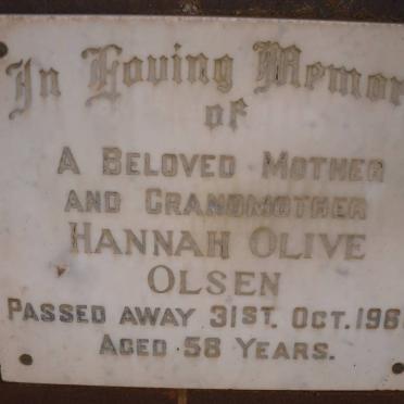 OLSEN Hannah Olive -1968