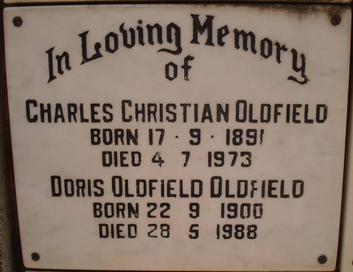 OLDFIELD Charles Christian 1891-1973 &amp; Doris Oldfield 1900-1988