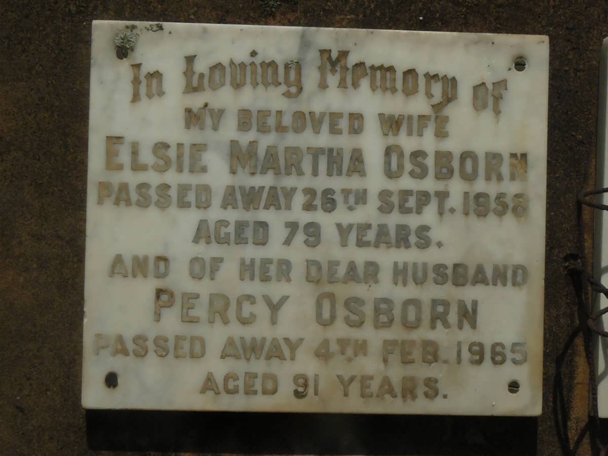 OSBORN Percy -1965 &amp; Elsie martha -1958