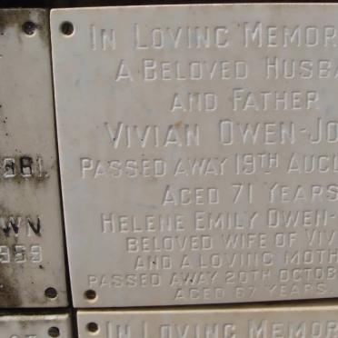 OWEN-JONES Vivian -1971 &amp; Helene Emily -1977
