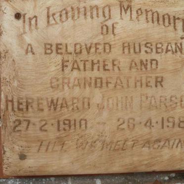 PARSONS Hereward John 1910-1982