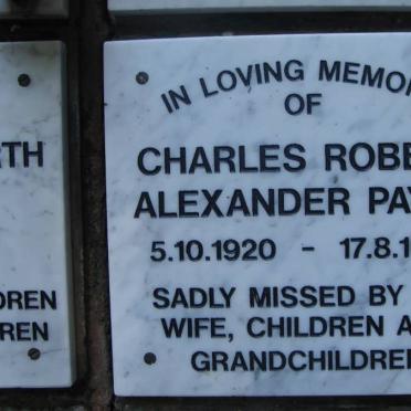 PAYNE Charles Robert Alexander 1920-1987