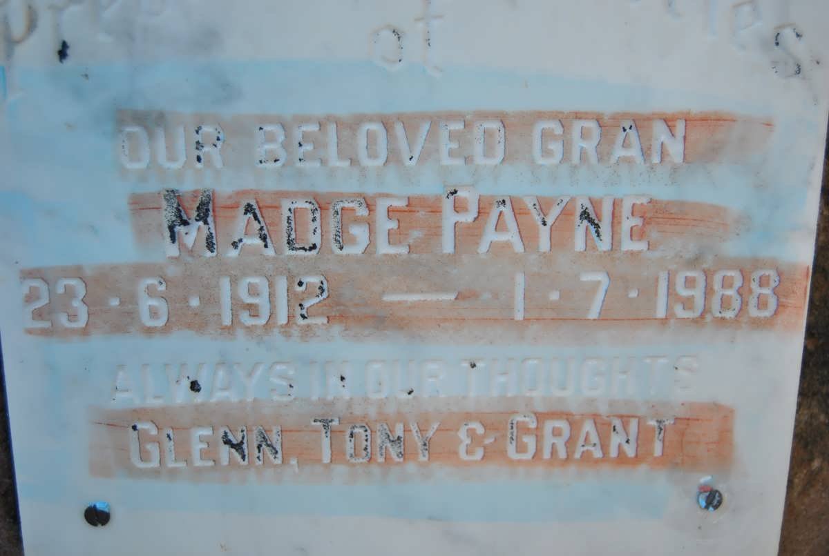 PAYNE Madge 1912-1988