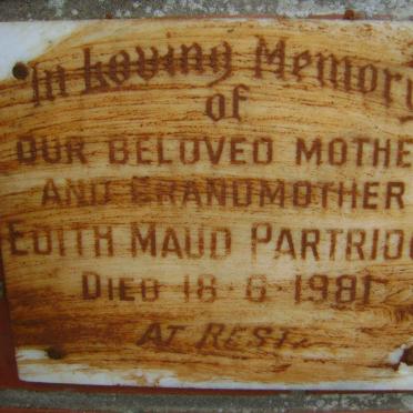 PARTRIDGE Edith Maud -1981