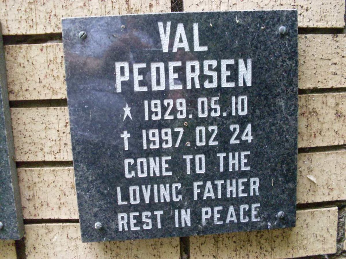 PEDERSEN Val 1929-1997