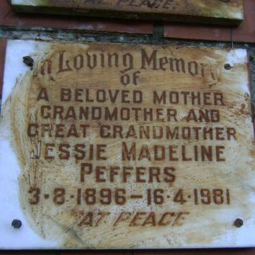 PEFFERS Jessie Madeline 1896-1981