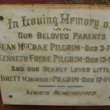 PILGRIM Kenneth Frere -1965 &amp; Jean McCrae -1960 :: PILGRIM Brett -1959