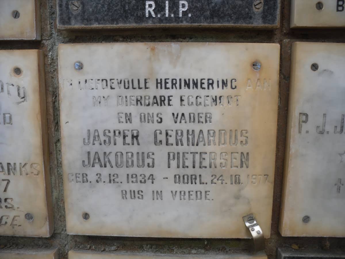 PIETERSE Jasper Gerhardus Jakobus 1934-1977