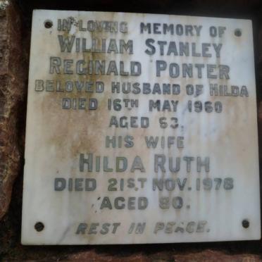 PONTER William Stanley Reginald -1960 &amp; Hilda Ruth -1978