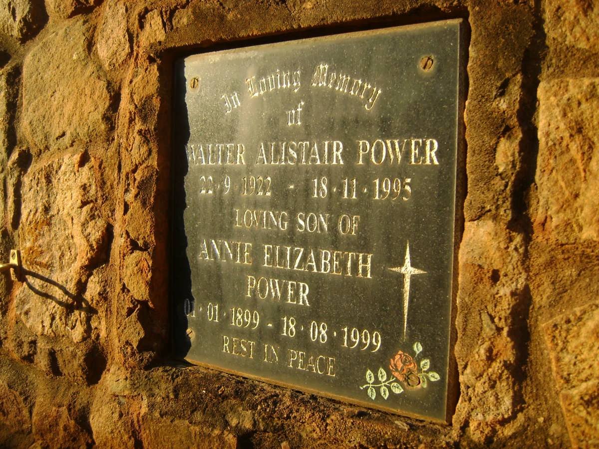 POWER Annie Elizabeth 1899-1999 :: POWER Walter Alistair 1922-1995