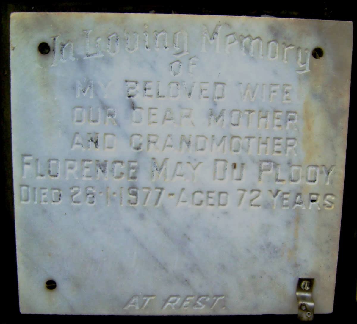 PLOOY Florence May, du -1977