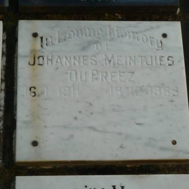 PREEZ Johannes Meintjies, du 1911-1989