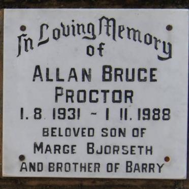 PROCTOR Allan Bruce 1931-1988