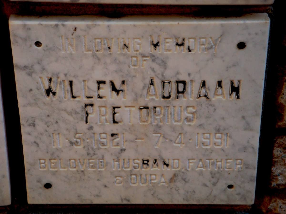 PRETORIUS Willem Adriaan 1921-1991