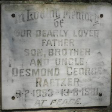 RAETZER Desmond George 1953-1981
