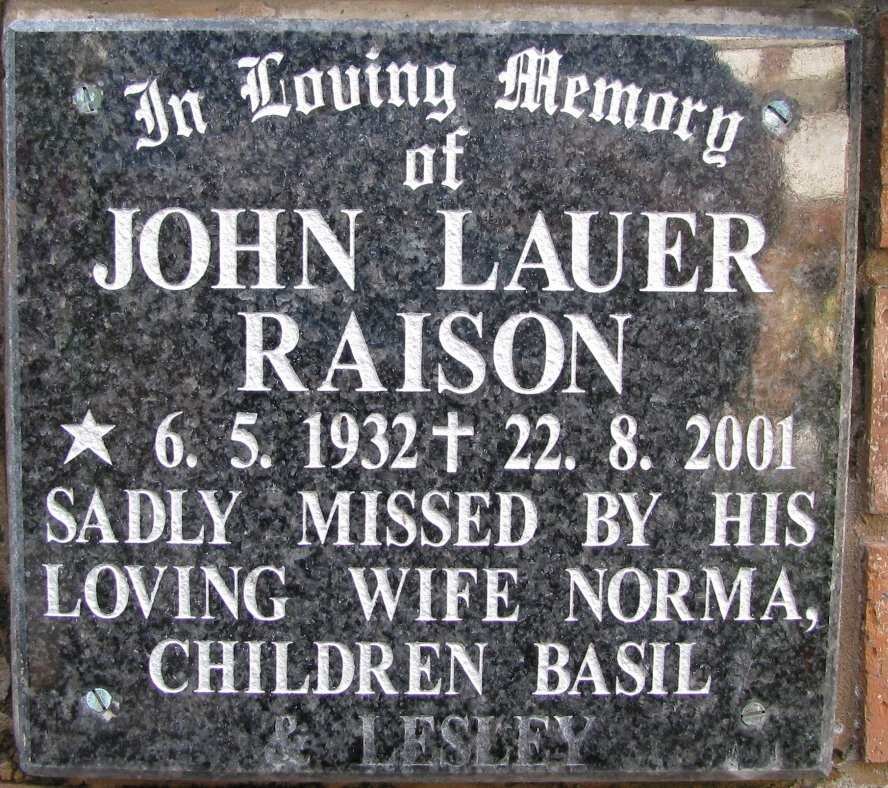 RAISON John Lauer 1932-2001
