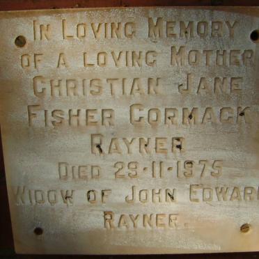 RAYNER Christian Jane Fisher Cormack -1975