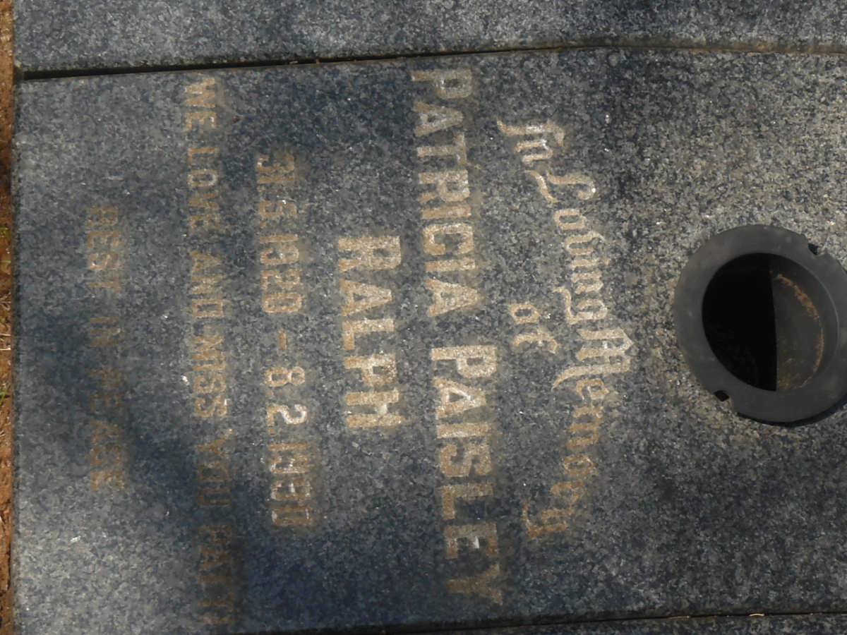 RALPH Patricia Paisley 1920-1990