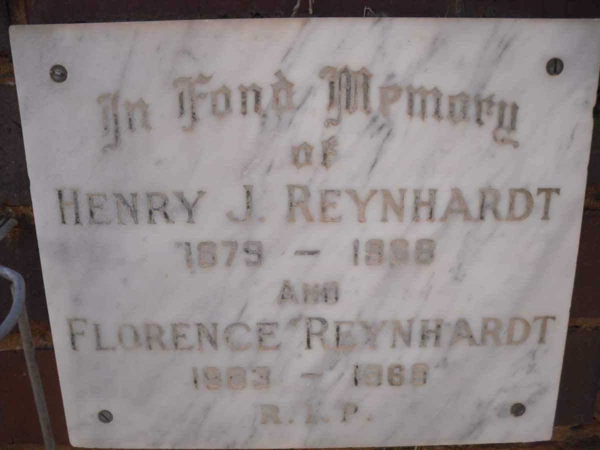 REYNHARDT Henry J. 1879-1968 &amp; Florence 1883-1969