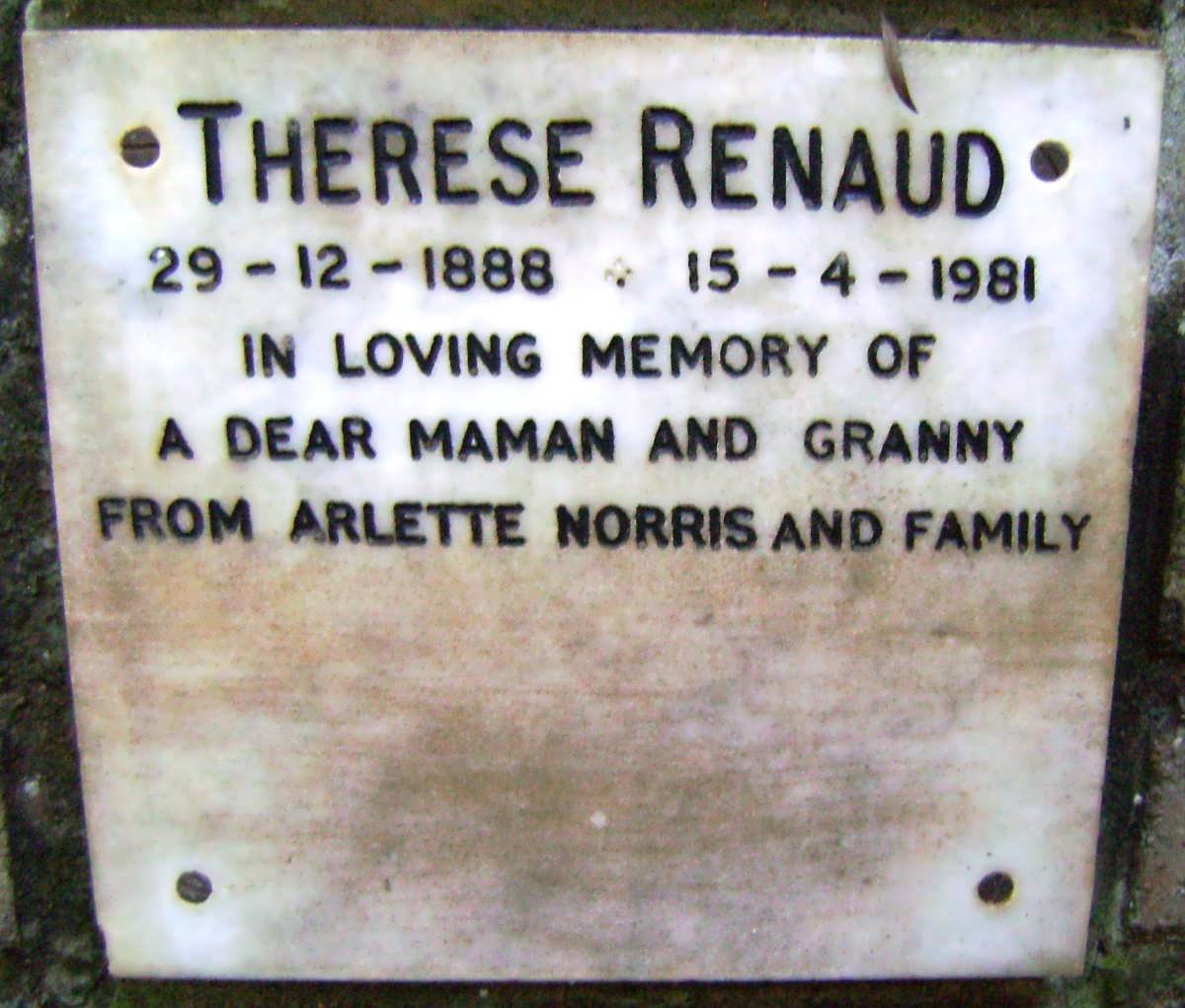 RENAUD Therese 1888-1981
