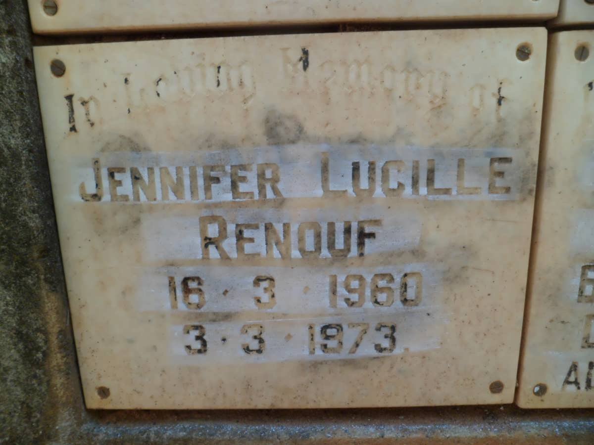 RENOUF Jennifer Lucille 1960-1973