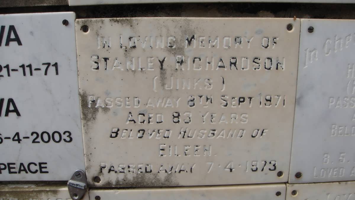 RICHARDSON Stanley -1971 &amp; Eileen -1973