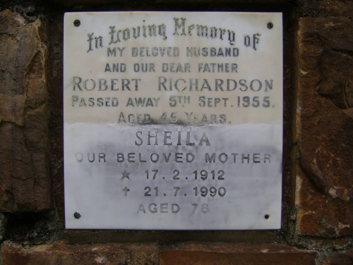 RICHARDSON Robert -1955 &amp; Sheila 1912-1990
