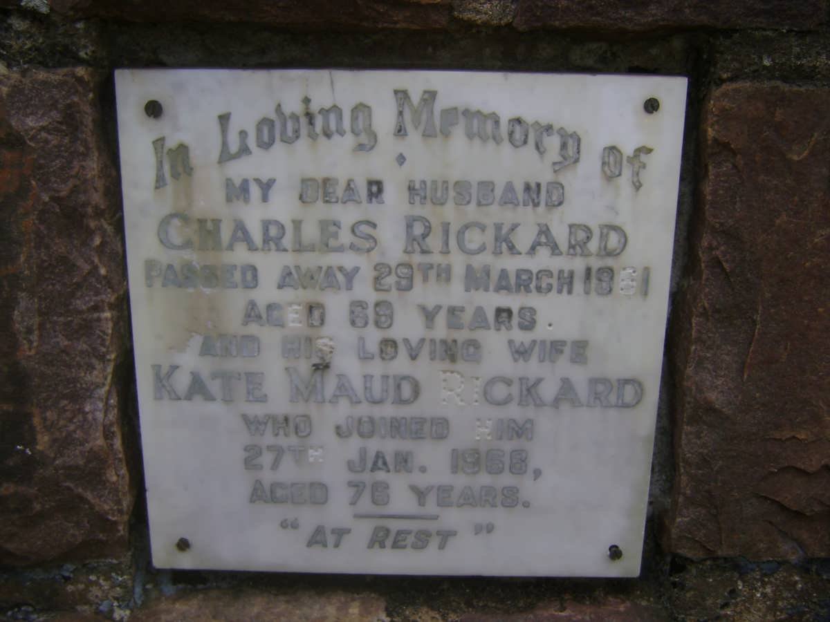 RICKARD Charles -1961 &amp; Kate Maud -1968