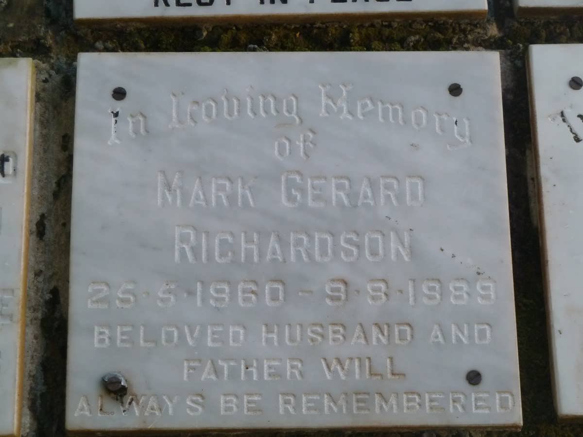 RICHARDSON Mark Gerard 1960-1989