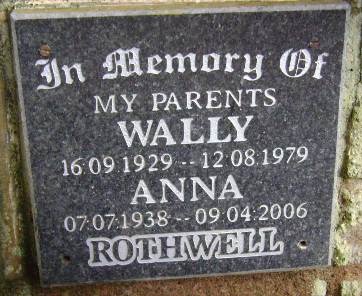 ROTHWELL Wally 1929-1979 &amp; Anna 1938-2006