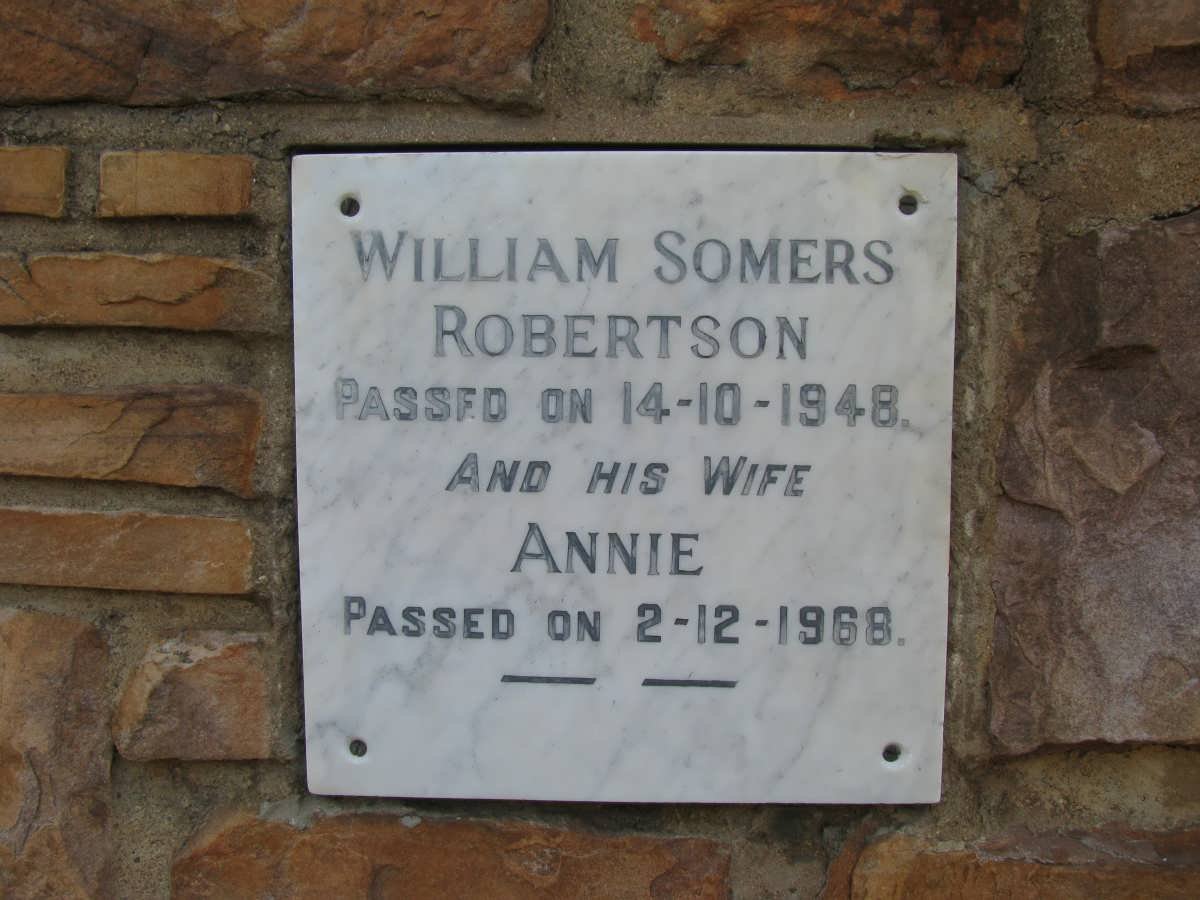 ROBERTSON William Somers -1948 &amp; Annie -1968