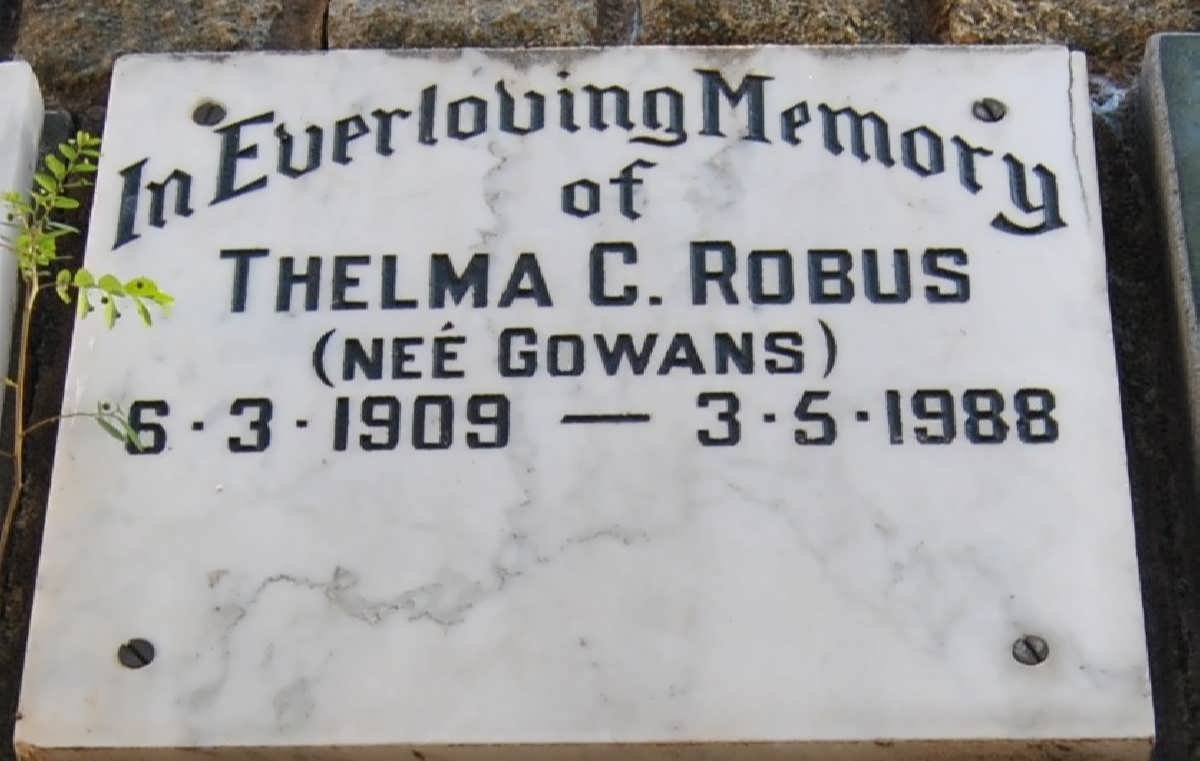 ROBUS Thelma C. nee GOWANS 1909-1988
