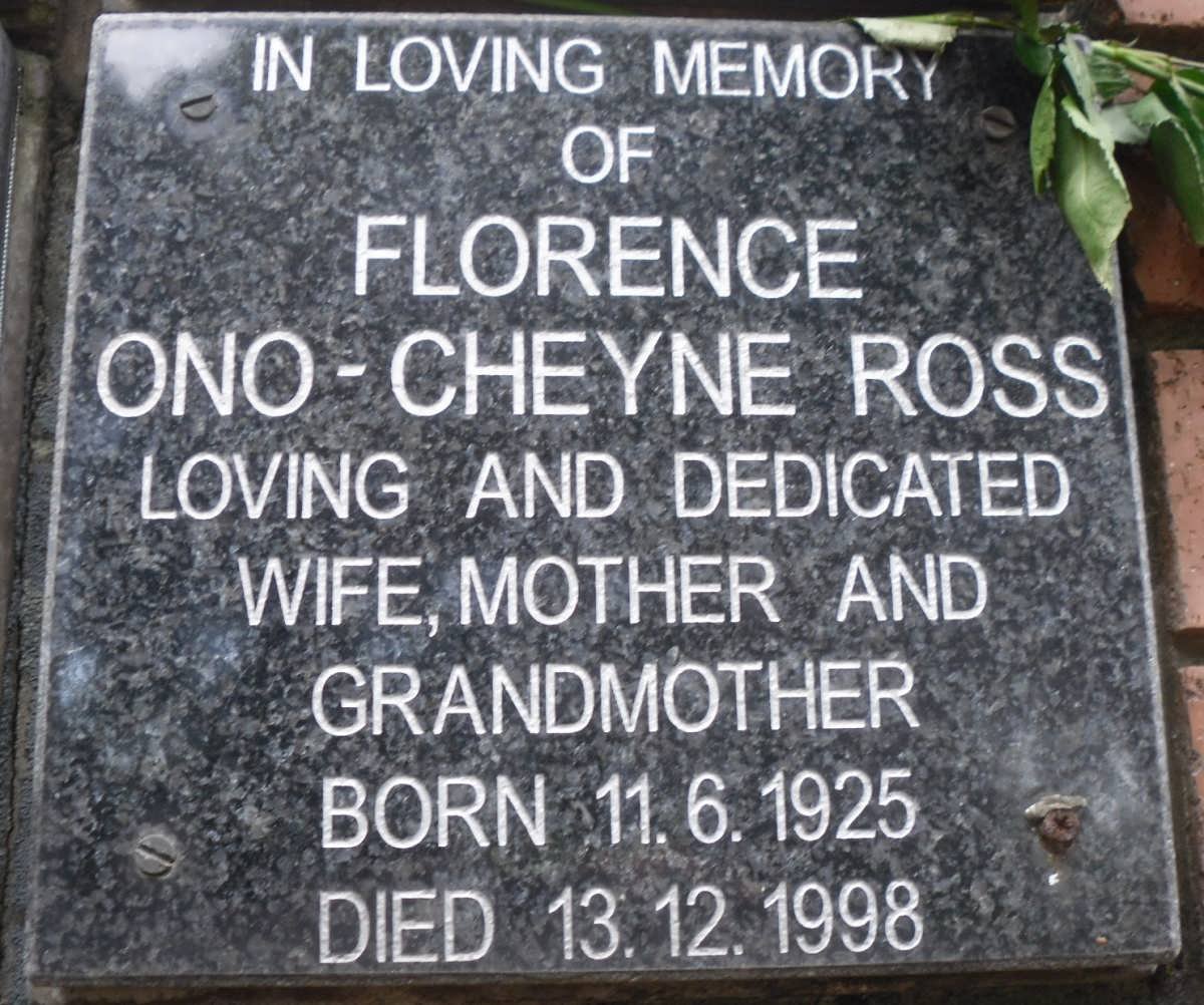 ROSS Florence Ono-Cheyne 1925-1998