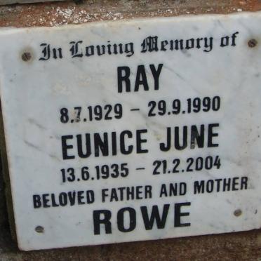 ROWE Ray 1929-1990 &amp; Eunice June 1935-2004
