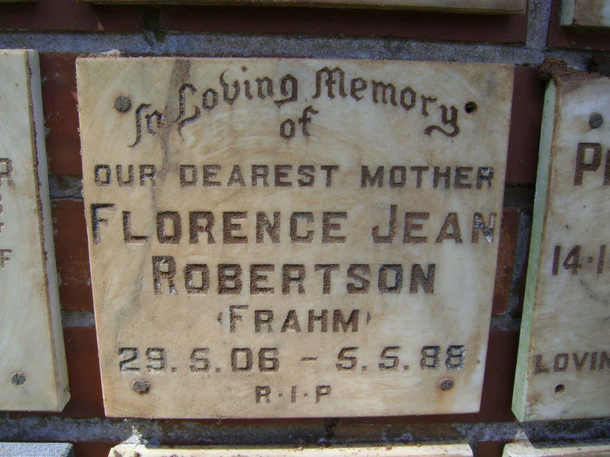 ROBERTSON Florence Jean 1906-1988
