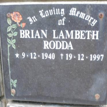 RODDA Brian Lambeth 1940-1997