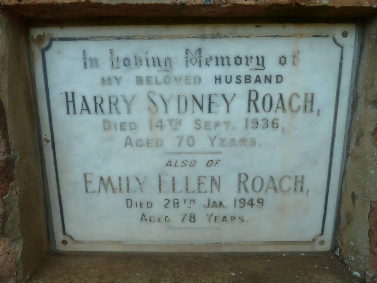 ROACH Harry Sydney -1936 &amp; Emily Ellen -1949
