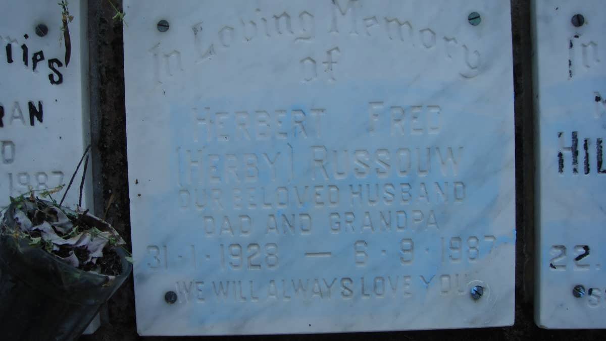 RUSSOUW Herbert Fred 1928-1987