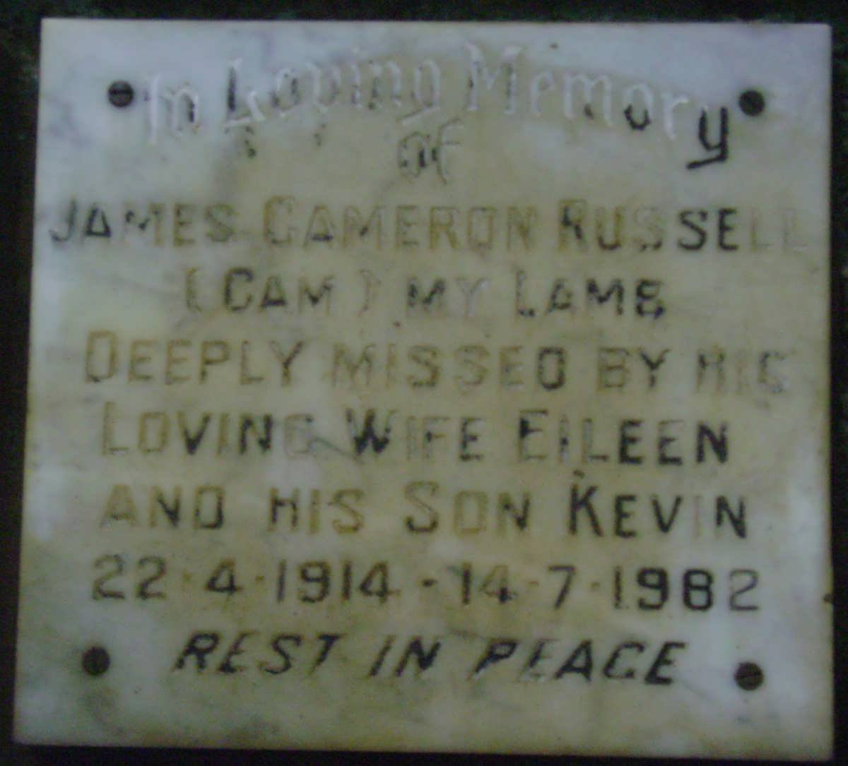 RUSSELL James Cameron 1914-1982