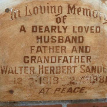 SANDERS Walter Herbert 1918-1981