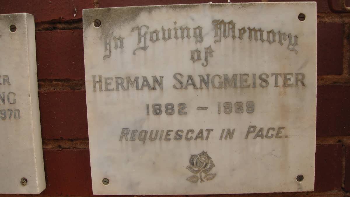 SANGMEISTER Herman 1882-1969