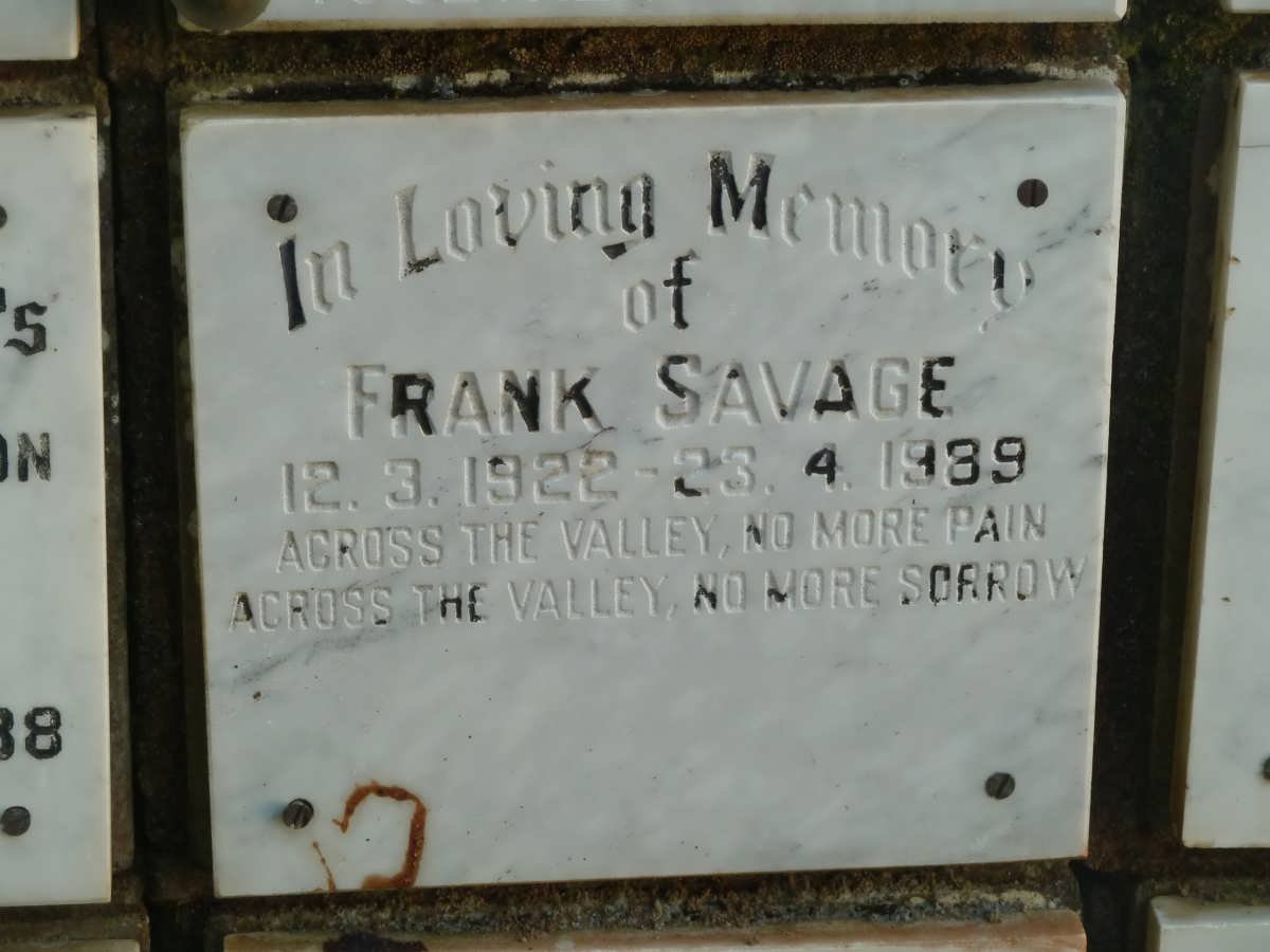 SAVAGE Frank 1922-1989