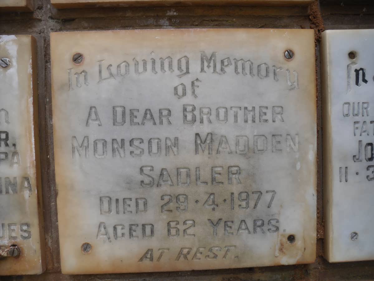 SADLER Monson Madden -1977
