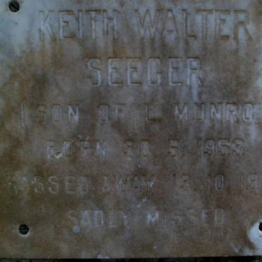SEEGER Keith Walter 1953-1978