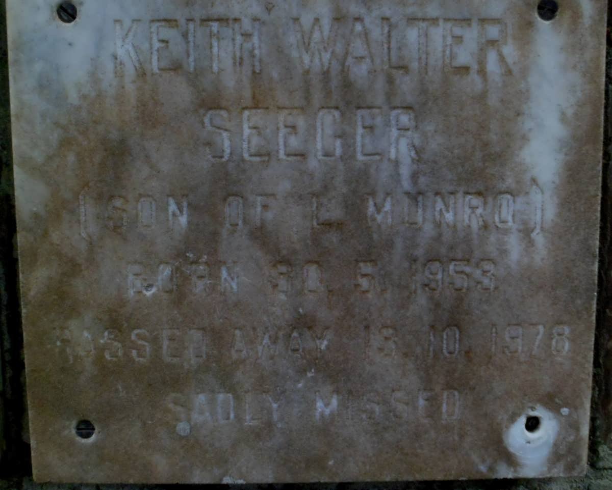 SEEGER Keith Walter 1953-1978