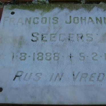 SEEGERS Francois Johannes 1888-1978