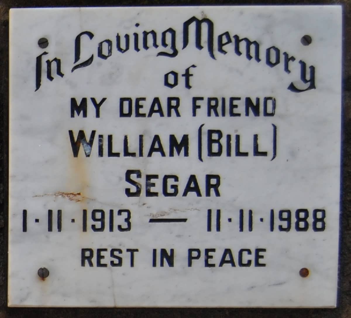 SEGAR William 1913-1988