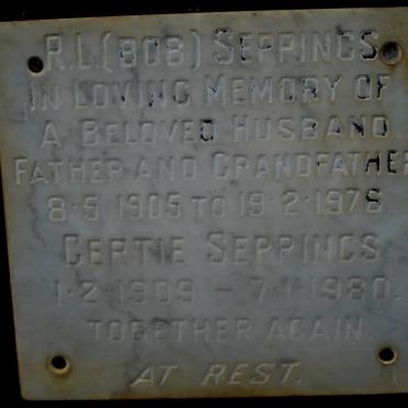SEPPINGS R.L. 1905-1976 &amp; Gertie 1909-1980